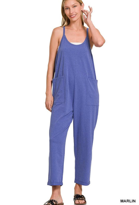 Spaghetti Strap Jumpsuit- Marlin