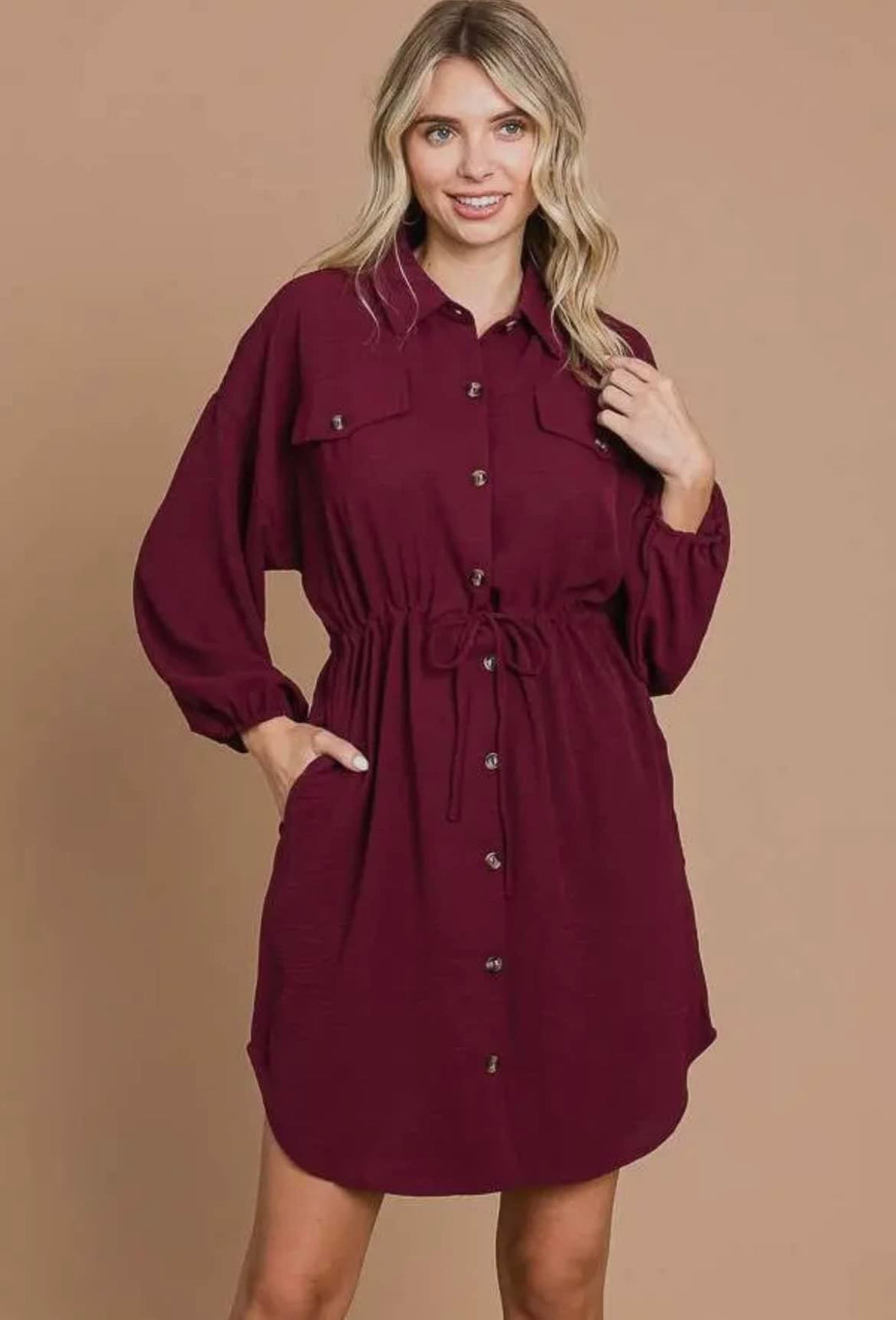 Merlot Drawstring Dress