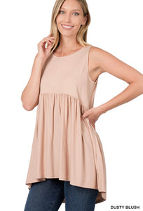 BL Empire Waist Tank- Dusty Pink