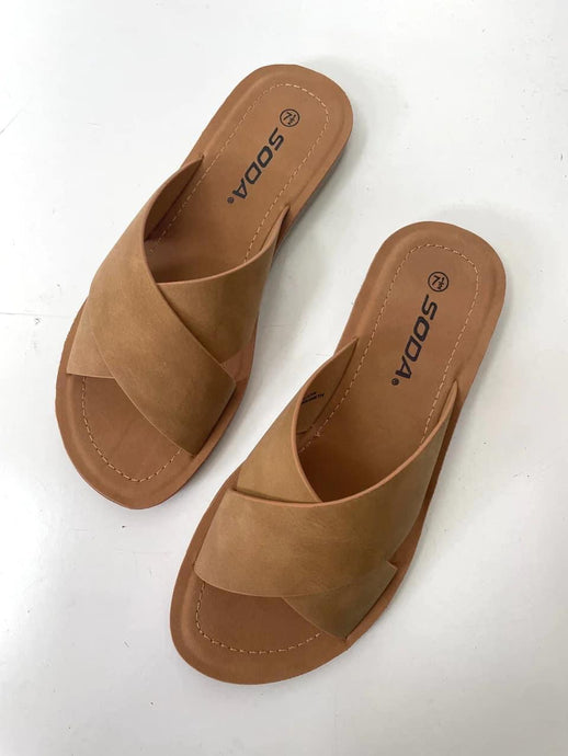 Tan Criss Cross Sandals