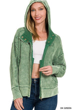 Load image into Gallery viewer, Acid Wash Cotton Zip Jacket