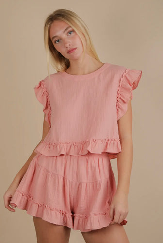 Ruffled Set- Blush