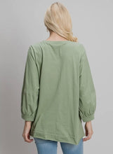 Load image into Gallery viewer, Greenery Cotton Oversized Pullover Top