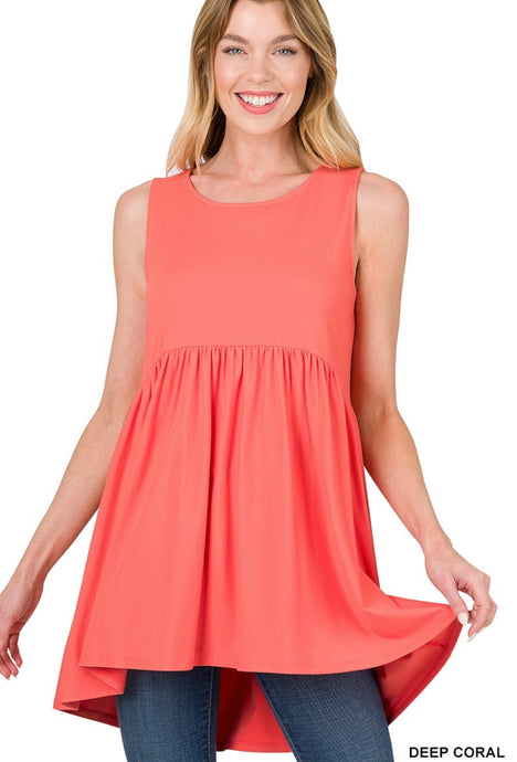 BL Empire Waist Tank- Coral