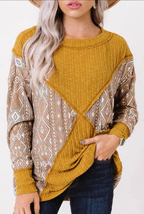 Mustard Aztec Top