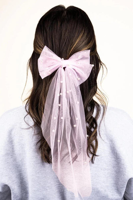BL Tulle & Pearl Pink Bow