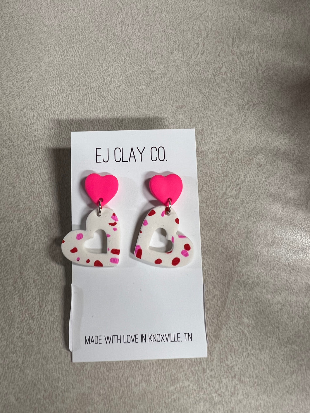 Pink Heart Cutout Dangles