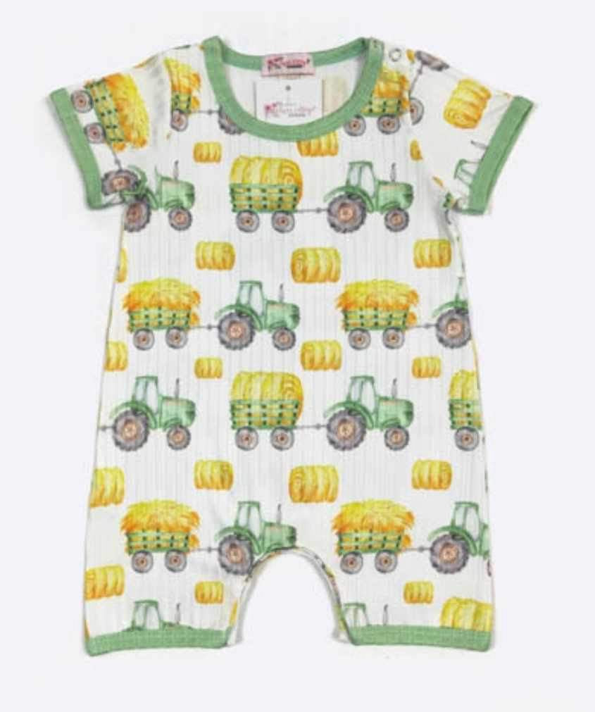 TT Green Tractor Romper