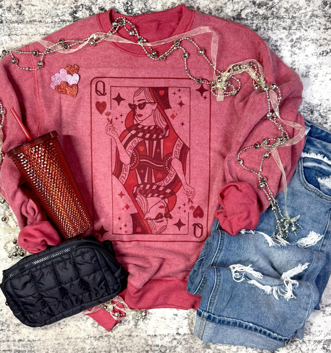 PREORDER Vintage Inside Out Queen of Hearts Crew