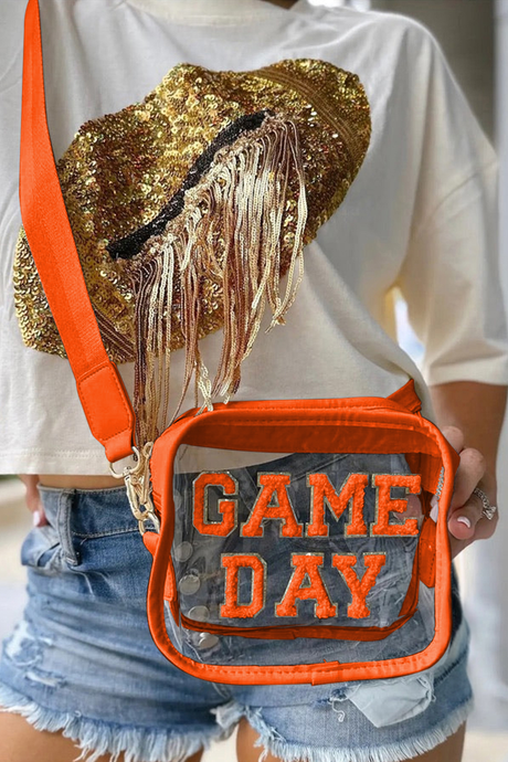 Orange GAME DAY Clear Shoulder Bag