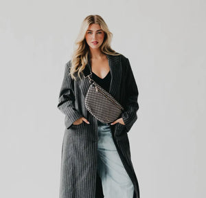 PREORDER Black Checkered Bum Bag
