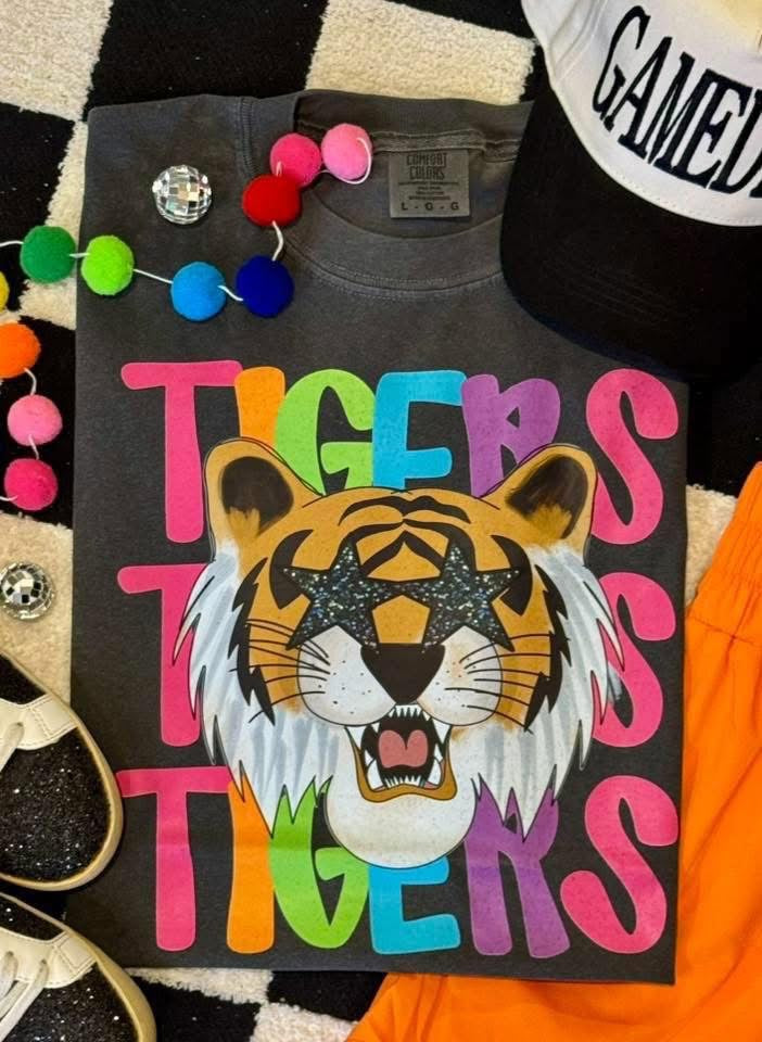 Preppy Neon Tigers Tee