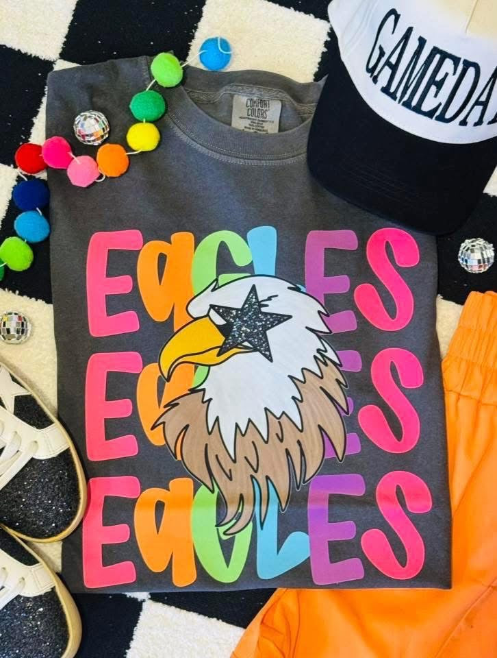 Preppy Neon Eagles Tee