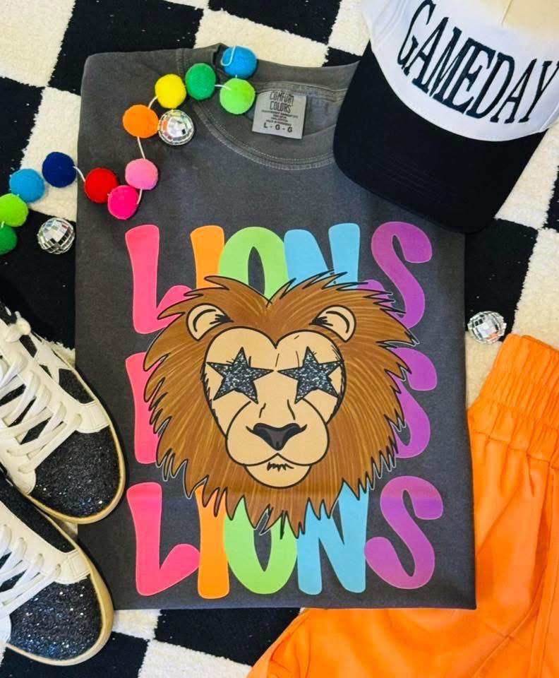 Preppy Neon Lions Tee