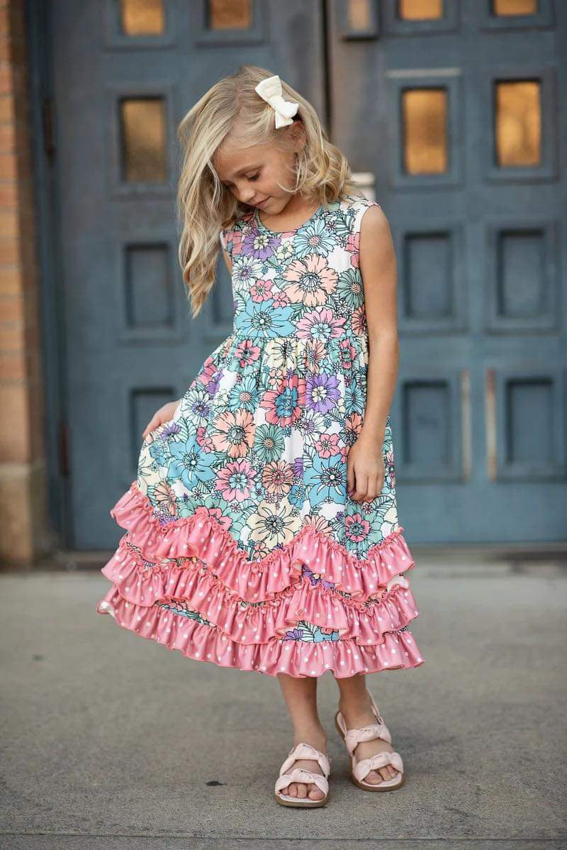 TT Pastel Floral Tier Dress