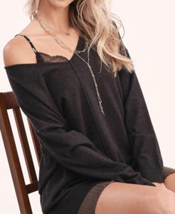 Black High Low Sweater