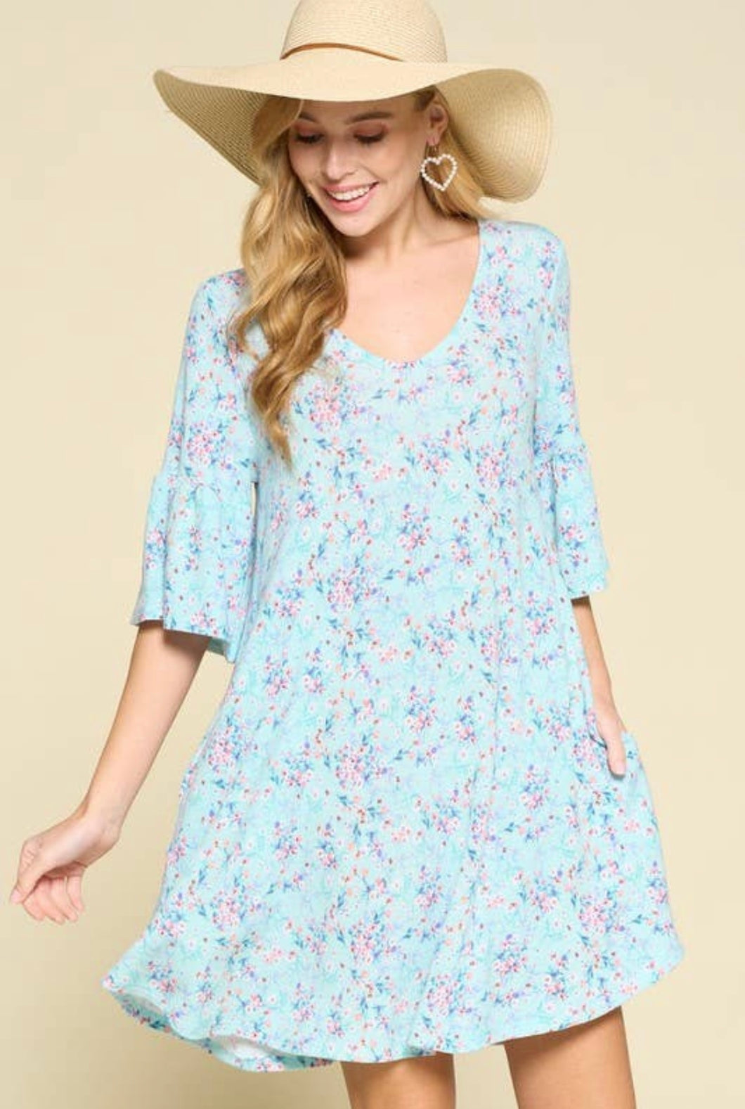 Floral Mint Pocket Dress