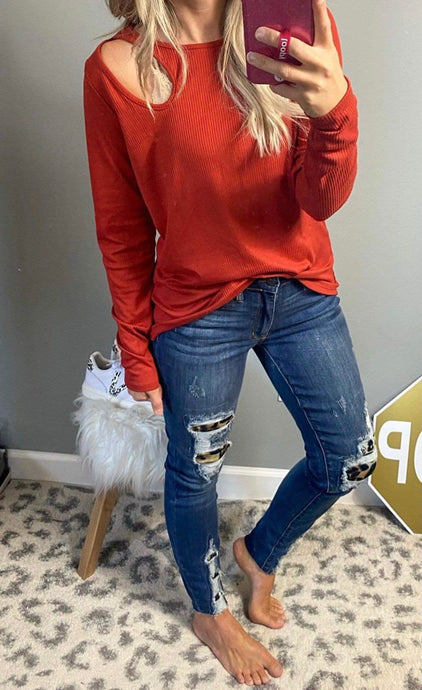 Cognac Sundown Cutout Top