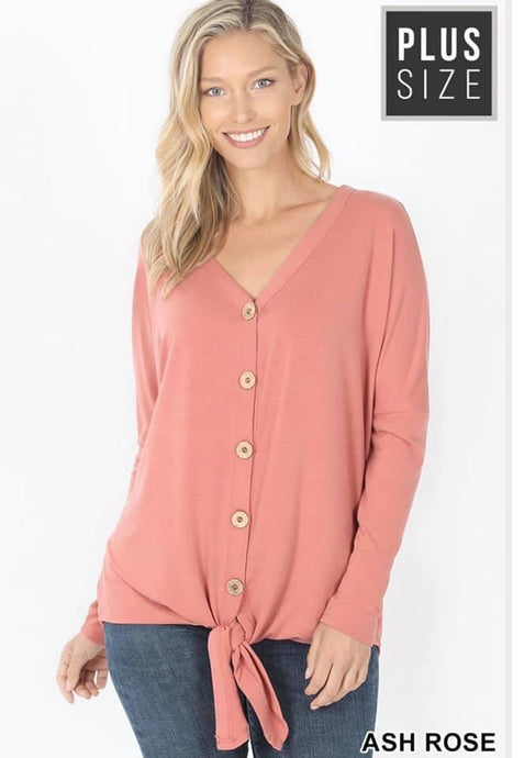 Mauve Button Top