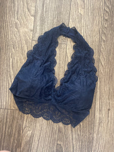 Navy Halter Lace Bralette