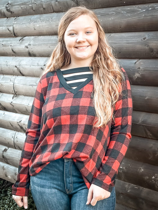 Buffalo Plaid Solid Bar Top