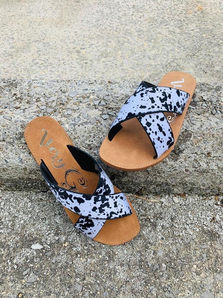 Cow Print Sandals