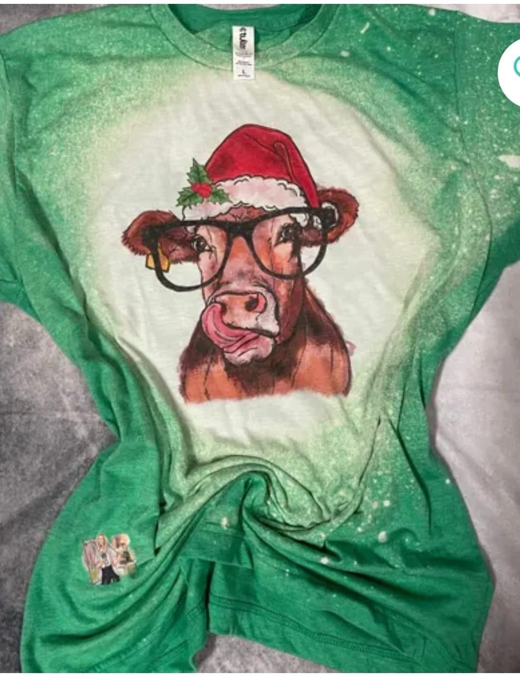 Bleached Cow Christmas Tee